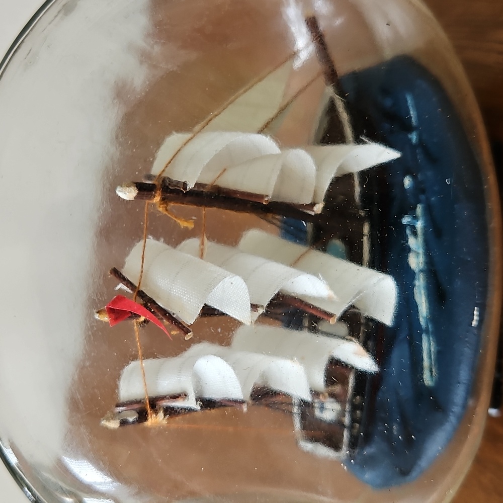 Vintage John Madison Three Mast Ship In A Bottle - Picture 9 of 12